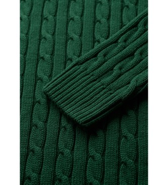 Superdry Maglione verde a trecce larghe