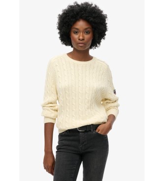 Superdry Maglione beige a trecce larghe