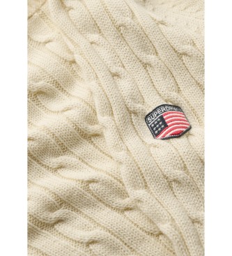 Superdry Maglione beige a trecce larghe