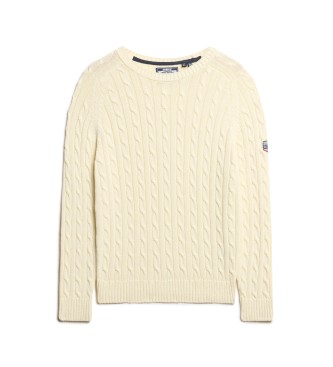 Superdry Maglione beige a trecce larghe