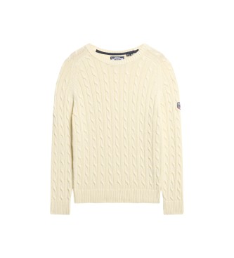 Superdry Maglione beige a trecce larghe