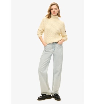 Superdry Jerseyt Slouchy Cable Roll beige