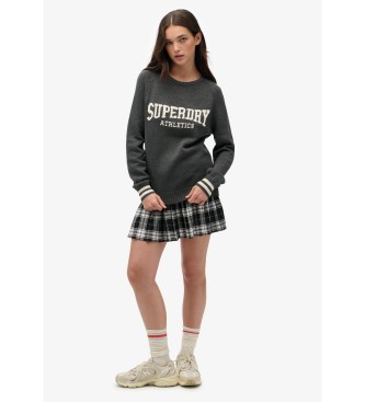 Superdry Intarsjowany sweter z grafiką, szary