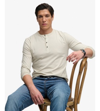 Superdry Slub Grandad beige T-shirt