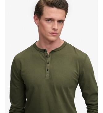 Superdry Camiseta Slub Grandad verde