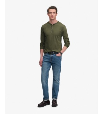 Superdry Camiseta Slub Grandad verde