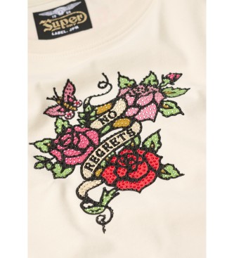 Superdry T-shirt tatuaggio bianco sporco