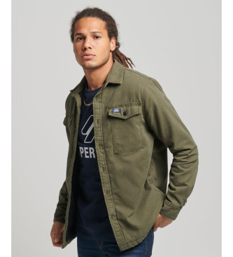 Superdry Miller green sheepskin lined overshirt