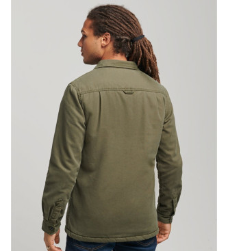 Superdry Miller green sheepskin lined overshirt