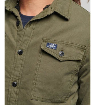 Superdry Miller green sheepskin lined overshirt