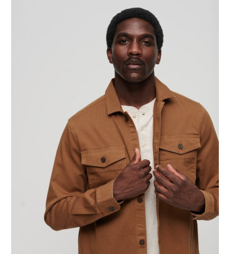 Superdry Herringbone overshirt Merchant Store brown