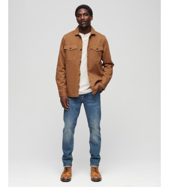 Superdry Herringbone overshirt Merchant Store brown