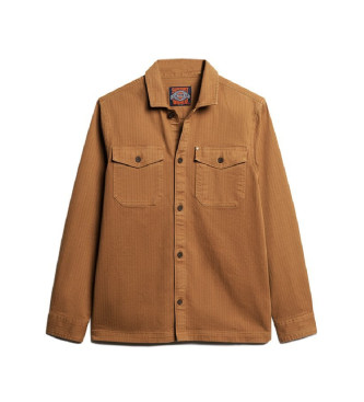 Superdry Herringbone overshirt Merchant Store brown