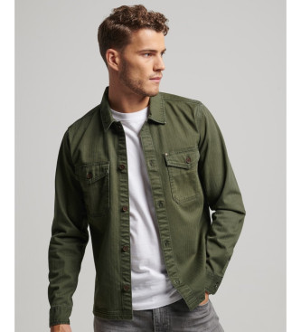 Superdry Herringbone overshirt Merchant Store green