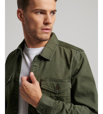 Superdry Herringbone overshirt Merchant Store green