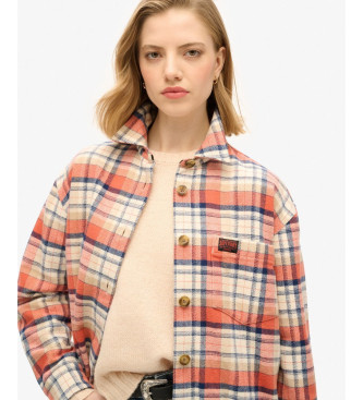 Superdry Koszula flanelowa w koralową kratę