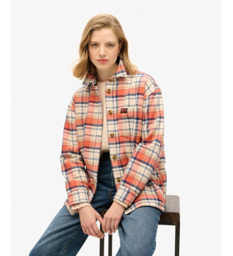 Superdry Koszula flanelowa w koralową kratę