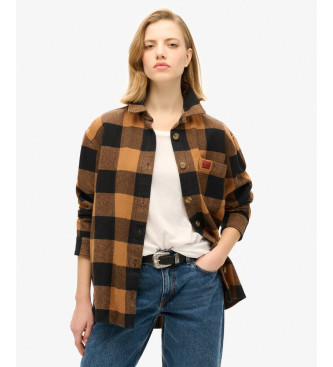 Superdry Mustardrutig flanellskjorta