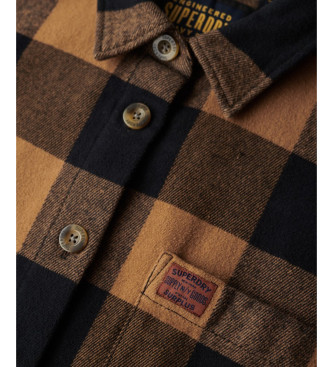 Superdry Sennepsfarvet flannel-overshirt