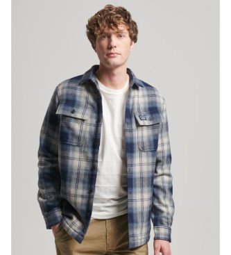 Superdry Miller overshirt i marinebl uld