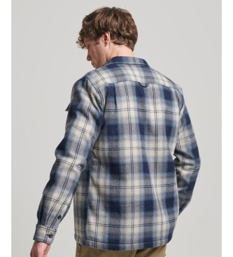 Superdry Miller overshirt i marinebl uld