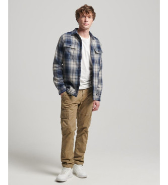 Superdry Miller overshirt i marinebl uld