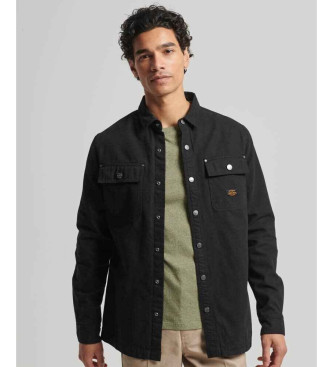 Superdry Organic cotton canvas overshirt Workwear black