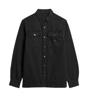 Superdry Organic cotton canvas overshirt Workwear black