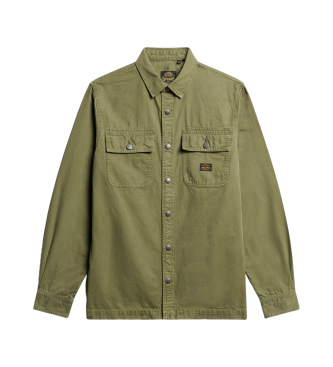 Superdry Camisa de lona de algodo orgnico para vesturio de trabalho verde