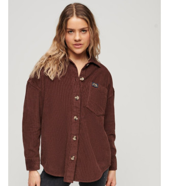 Superdry Bruin dik corduroy overhemd