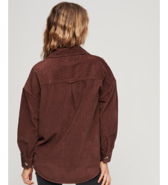 Superdry Bruin dik corduroy overhemd