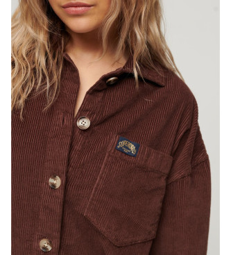 Superdry Bruin dik corduroy overhemd