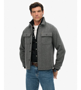 Superdry Szara bluza w jodełkę Merchant