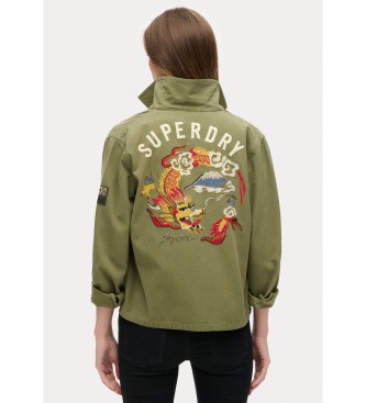 Superdry St Tropez groen militair overhemd