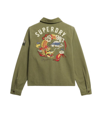 Superdry St. Tropez grnes militrisches berhemd