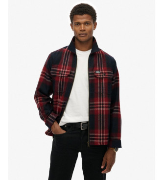 Superdry Wollen Miller overhemd met rits rood