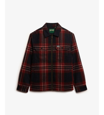 Superdry Wollen Miller overhemd met rits rood