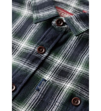Superdry Granatowa koszula w kratę w stylu vintage