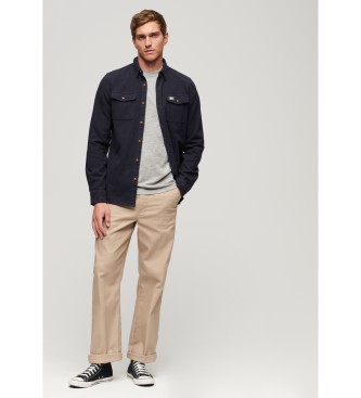 Superdry Flannel arbejdsskjorte navy