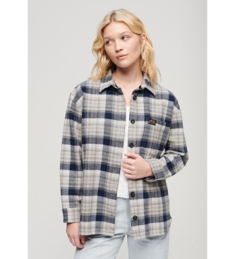Superdry Navy checked flannel overshirt