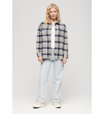 Superdry Navy checked flannel overshirt