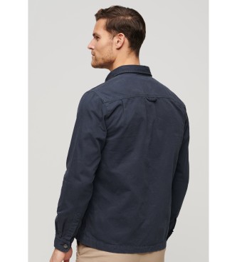 Superdry Organic Cotton Canvas Overshirt Workwear Navy