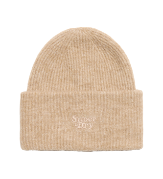 Superdry Bonnet beige doux en tricot ctel