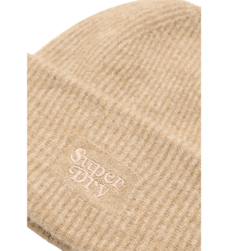 Superdry Bonnet beige doux en tricot ctel