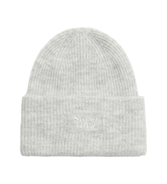 Superdry Gorro de punto de canal suave gris