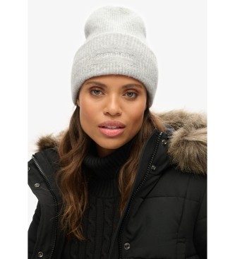 Superdry Bonnet gris en maille ctele