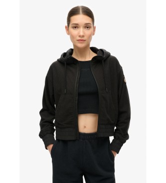 Superdry Športna bluza s kapuco Sport Tech mesh fleece hoodie črna