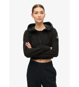 Superdry Bluza z polaru Sport Tech mesh czarna