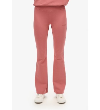 Superdry Pantaloni jogger svasati a vita bassa Sport Tech rosa