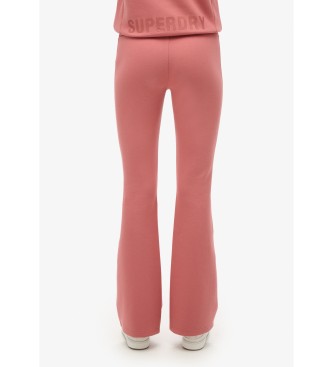 Superdry Pantaln jogger acampanado de talle bajo Sport Tech rosa